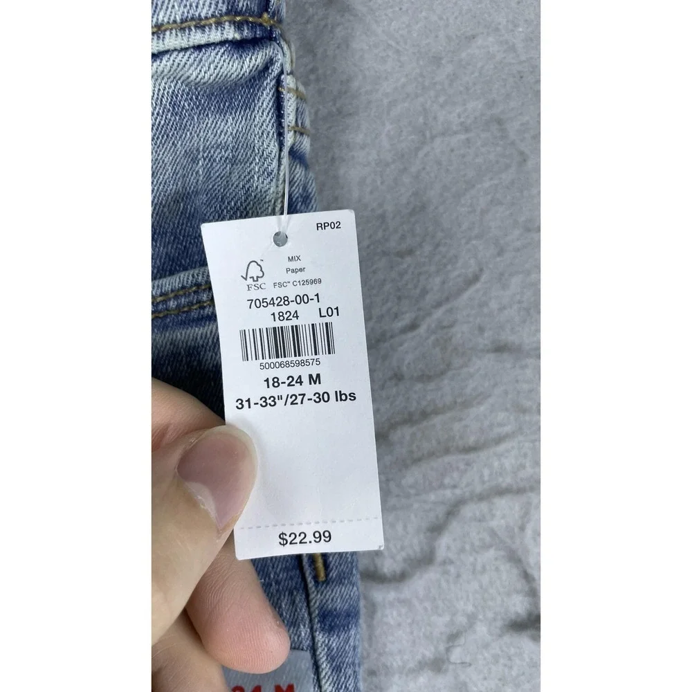 Old‎ Navy Jeans Boys 18-24 Months Blue Karate Skinny Adjustable Waist Stretch